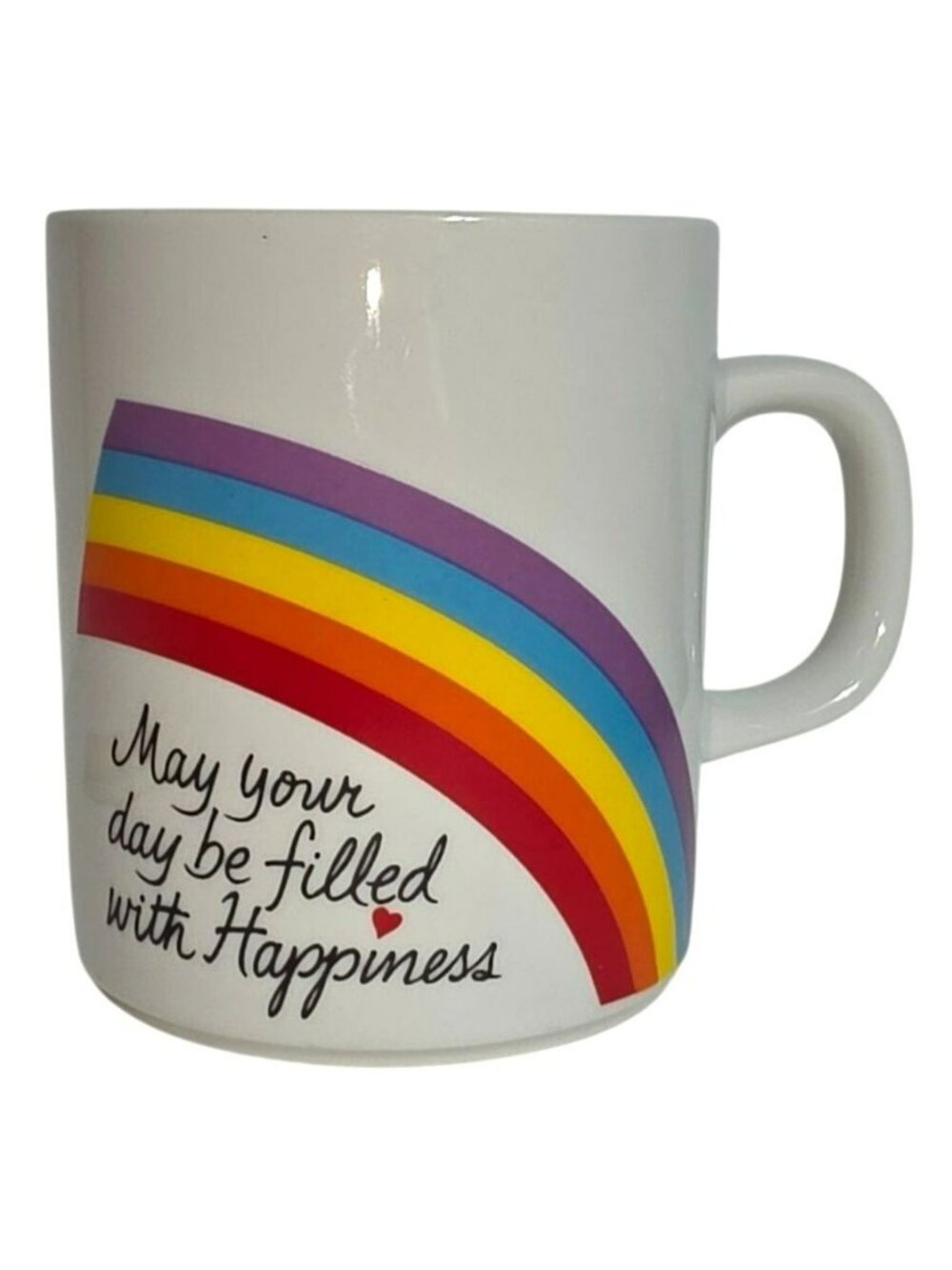Vintage Avon Happiness Mug Easter 1984 Rainbow Coffee Cup May Your Day Be Filled